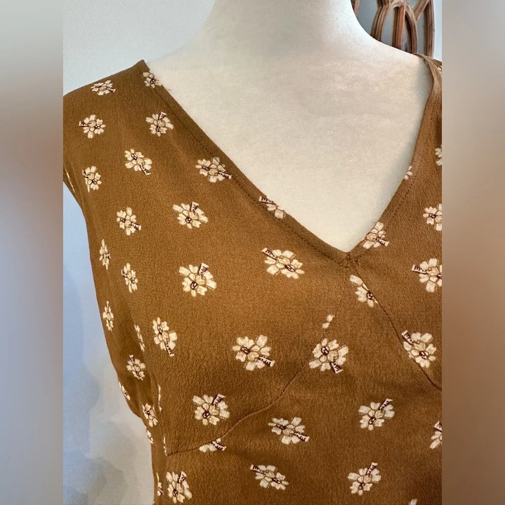 NWT 14 XL loft cream daisy peplum boho tank top shirt floral Ann Taylor - Picture 6 of 11